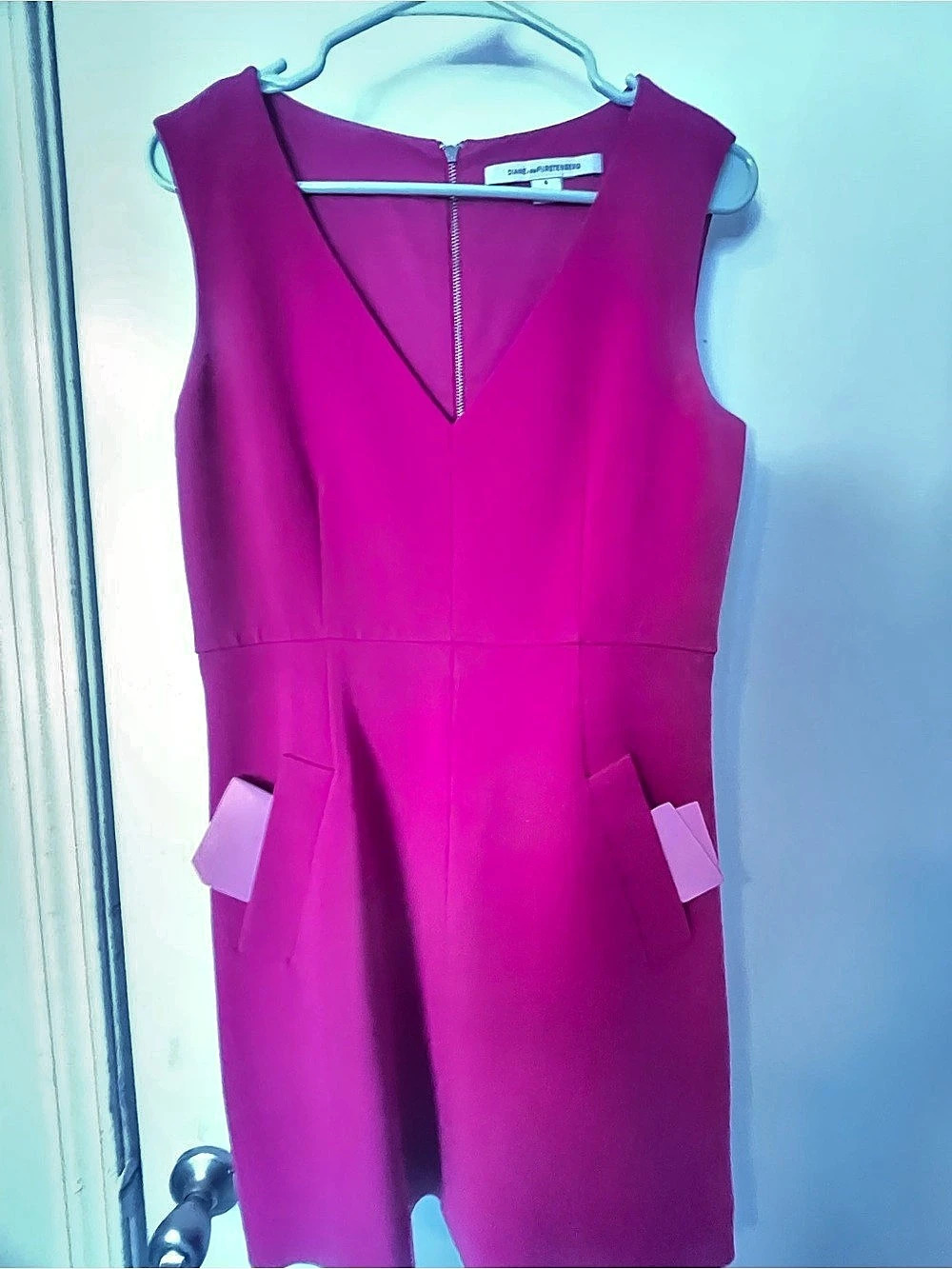Diane von Furstenberg Aidia Wool Shift Dress Pink Size 6